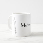Maman | Script chic minimal et Mug de fleurs (Devant gauche)