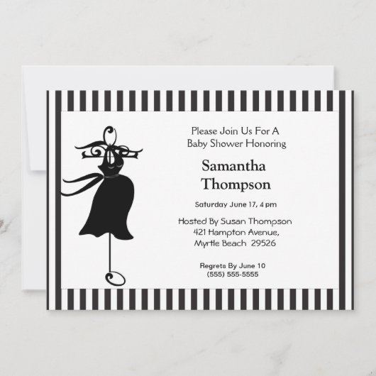 Maman sera Silhouette Baby shower Invitation (Devant)