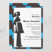 Maman Shower Invitations de bébé (bleue) (Devant / Derrière)