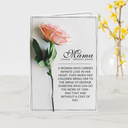 Maman - Simplement irremplaçable | Carte classique (Fleur jaune)