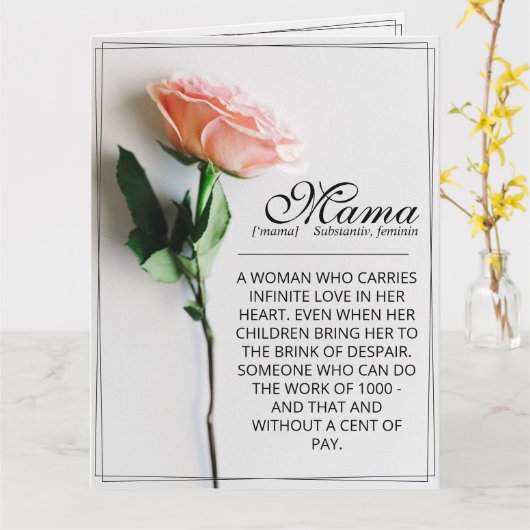 Maman – Simplement irremplaçable | Carte classique (Fleur jaune)