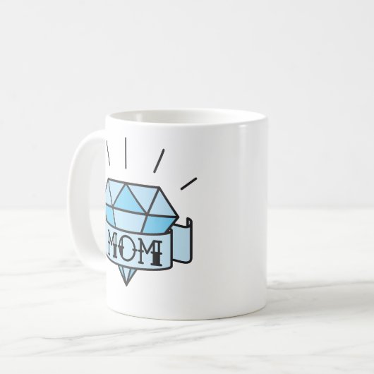Maman Tattoo Style Diamond Café Mug (Devant gauche)