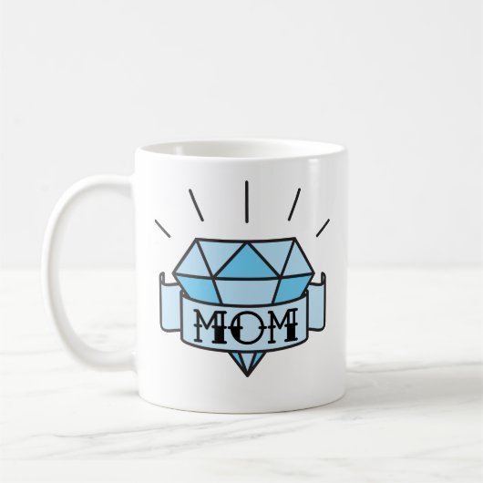 Maman Tattoo Style Diamond Café Mug (Gauche)