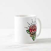 Maman Tattoo Style Rose café Mug (Devant droit)