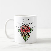 Maman Tattoo Style Rose café Mug (Gauche)