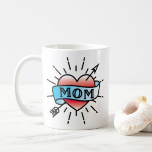 Maman Tattoo Style Rose café Mug