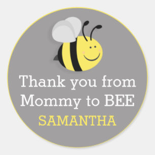 Maman to Bee Baby shower Stickers Merci