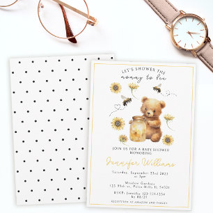 Maman to bee honey ours baby shower invitation