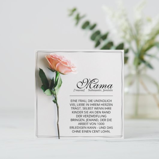 Maman - Tout simplement irremplaçable | Carte clas (Debout devant)