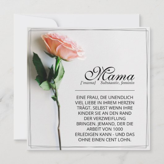 Maman - Tout simplement irremplaçable | Carte clas (Devant)