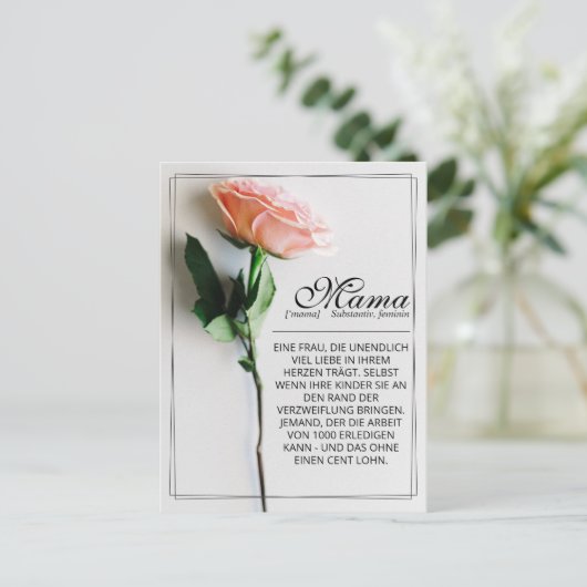 Maman - Tout simplement irremplaçable | Carte clas (Debout devant)