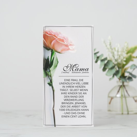 Maman - Tout simplement irremplaçable | Carte clas (Debout devant)