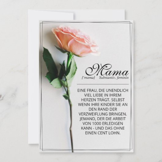 Maman - Tout simplement irremplaçable | Carte clas (Devant)