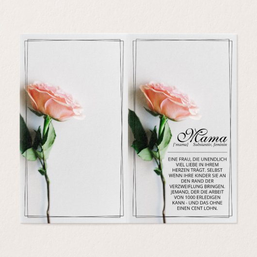 Maman - Tout simplement irremplaçable | Carte clas (Outside Unfolded)