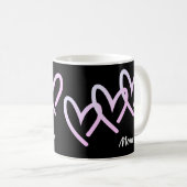 Maman Triple Black Heart Coffee Mug (Devant droit)