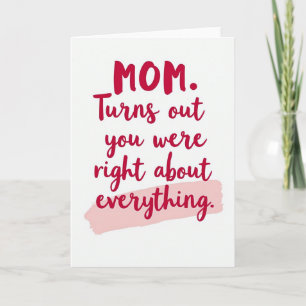 Maman, tu avais raison Carte de vœux