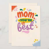 Maman, tu es la meilleure : carte de fête des mère (Devant / Derrière)