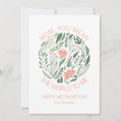 Maman, tu veux dire le monde pour moi carte de fêt (Devant)