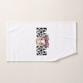 Maman Vache Mignonne Nœud Conception Graphique_1 (Serviette à main)