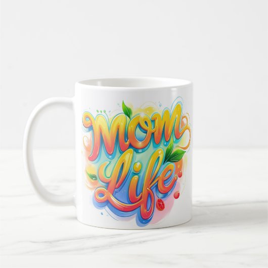 Maman Vie Nom personnalisé Mug - Citronnelle Inspi (Gauche)