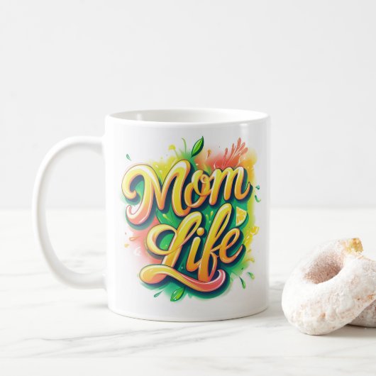 Maman Vie Nom personnalisé Mug - Citronnelle Inspi (Avec donut)