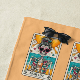 Maman Vie Skeleton Tarot Card Plage Serviette