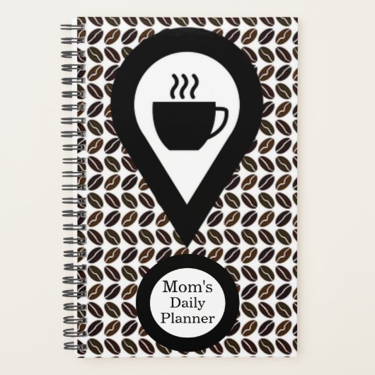 Maman's Daily Planner Coffee Bean Mug noir & blanc (Devant)