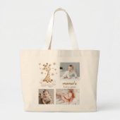 Mama's Baby Gear Photo Collage Schattigee Giraffe Grote Tote Bag (Voorkant)