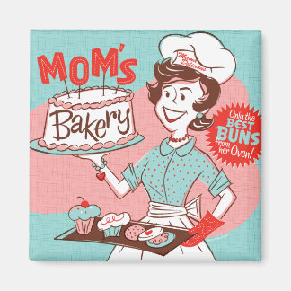 Mama's Bakkerij -stijl vierkante magneet (groen)