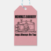 Mama's Boobery Jugs Altijd Op Tap Cadeaulabel (Voorkant)