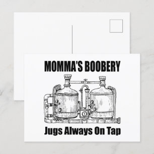 Mama's Boobery Jugs Altijd Op Tap Feestdagenkaart