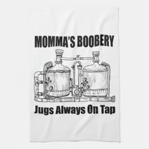 Mama's Boobery Jugs Altijd Op Tap Theedoek