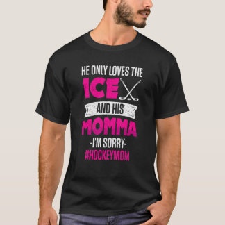 Mama's Boy Hockey Mam Waarschuwing T-shirt