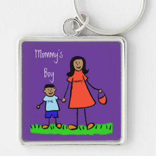Mama's Boy Moeder and Son Custom Family Sleutelhan Sleutelhanger