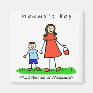 Mama's Boy - Moeder & Son Brunette Family Magnet Magneet