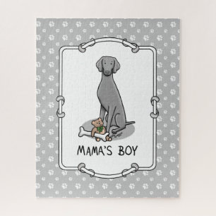Mama's Boy Weimaraner (grijs 1) speelgoedhond mama Legpuzzel