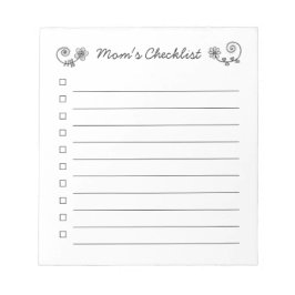 Mama's checklist, checkbox lijst, wegscheuren notitieblok