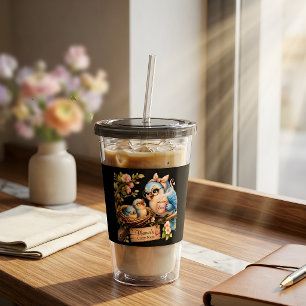 Mama's Cozy Nest Zwarte Acryl Tumbler Cadeau Drinkbeker