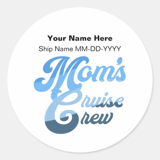Mama's Cruise Crew Ronde Sticker (Voorkant)