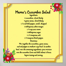 Mama's Cucumber Salad Recipe Poster Memories