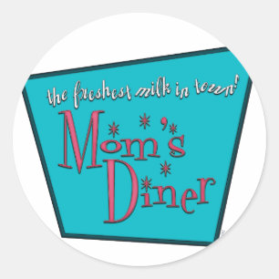 Mama's Diner Retro Pro-borstvoeding Design Ronde Sticker