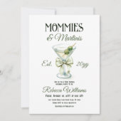 Mama's en Martini Tini One Olive Bow Baby shower Kaart (Voorkant)