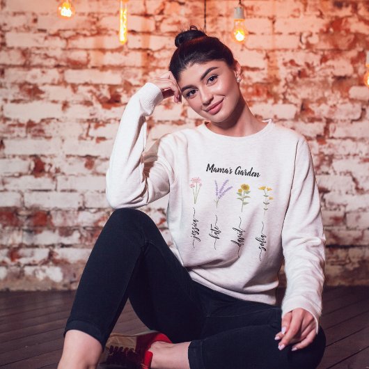Mama's Garden Personalized Kinder Nmae Moederdag Trui