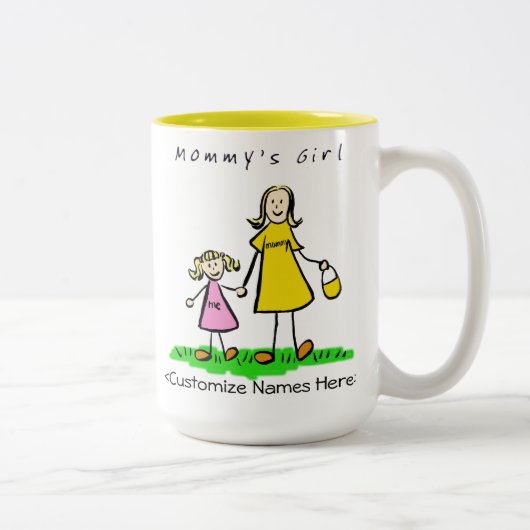 Mama's Girl - Blond Moeder & Dochter Aangepaste Mo Tweekleurige Koffiemok (Rechts)