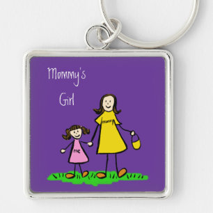 Mama's Girl Moeder en Daughter Family Sleutelhange Sleutelhanger