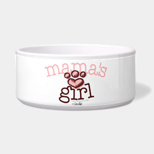 Mama's Girl Pink Paw Print Heart Voerbakje