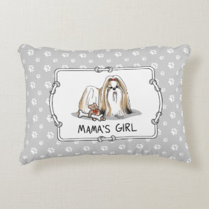 Mama's Girl Shih Tzu (tan wit) Dog Mam Cute Accent Kussen