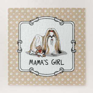 Mama's Girl Shih Tzu (tan wit) Dog Mam Cute Legpuzzel