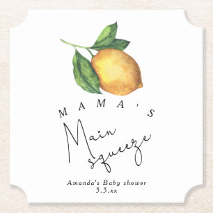 Mama's grote favoriet citroen baby shower kartonnen onderzetters