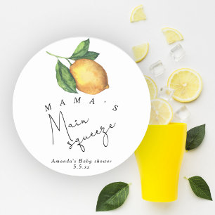 Mama's grote favoriet citroen baby shower ronde sticker
